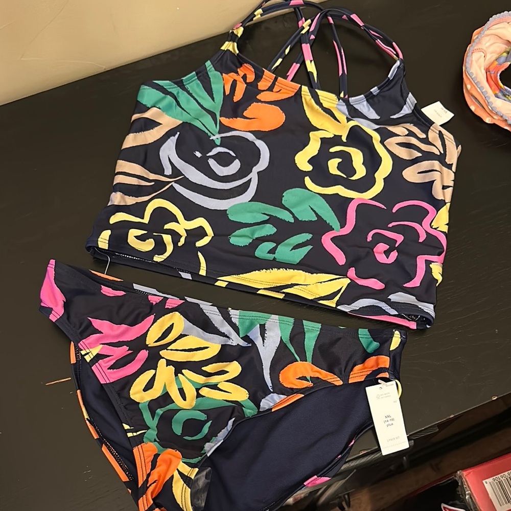 Colorful Floral Bikini Set XXL (14-16) plus